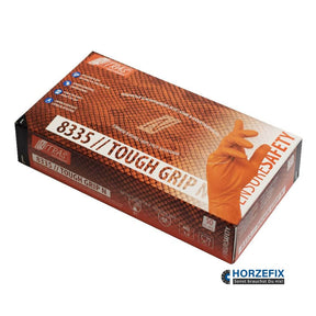 8335 Nitras Tough Grip N 300 Nitril orange Einmalhandschuh puderfrei 1 Box 50 Stück Gr S-2XL horzefix
